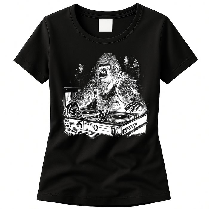 Realistic DJ Bigfoot Womens T-Shirt