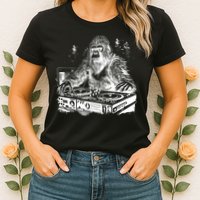 Realistic DJ Bigfoot Womens T-Shirt