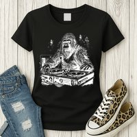 Realistic DJ Bigfoot Womens T-Shirt