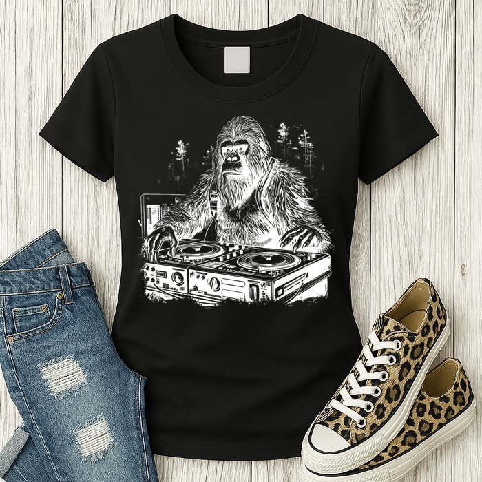 Realistic DJ Bigfoot Womens T-Shirt