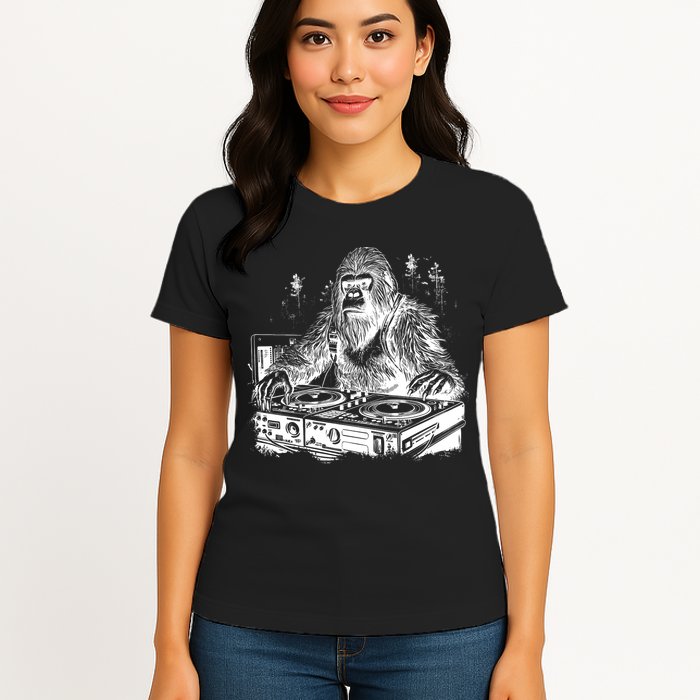 Realistic DJ Bigfoot Womens T-Shirt