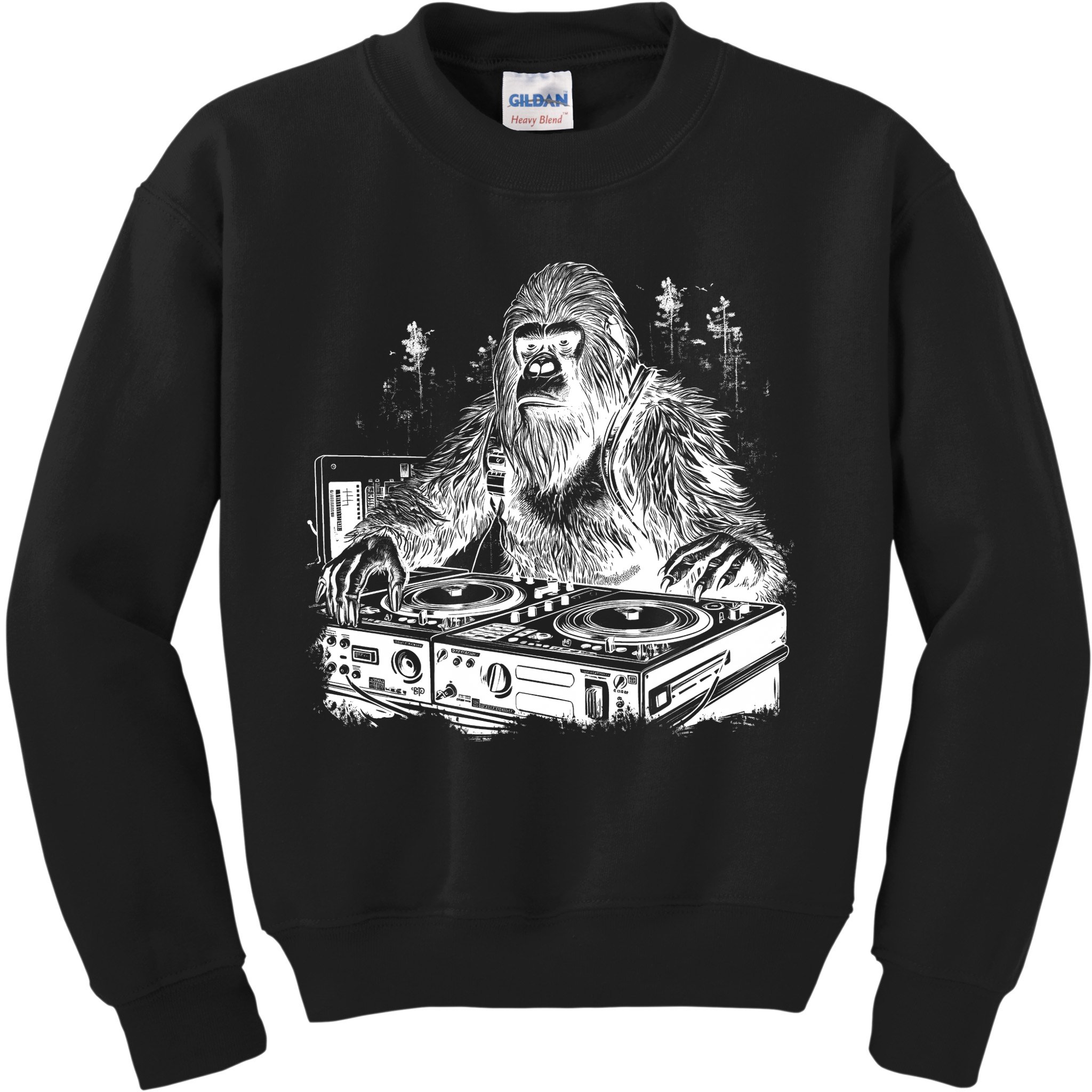 Realistic DJ Bigfoot Kids Sweatshirt