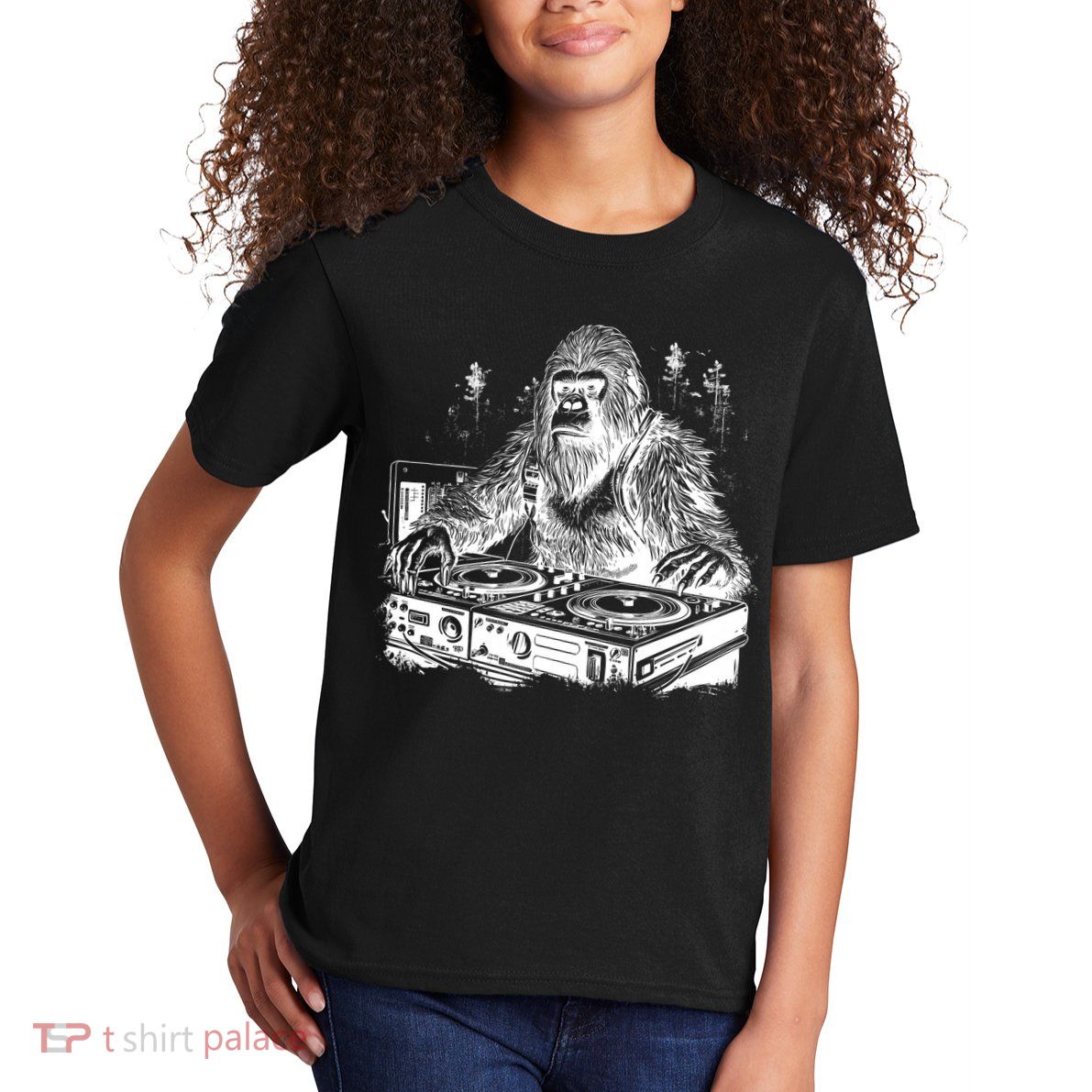 Realistic DJ Bigfoot Kids T-Shirt