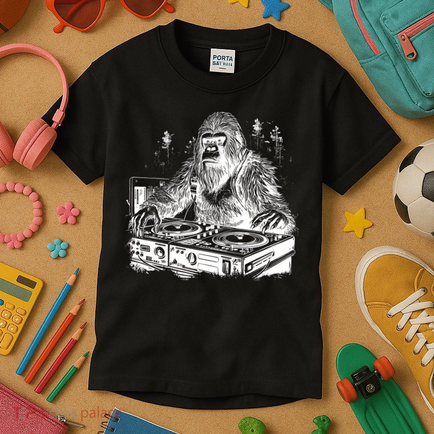 Realistic DJ Bigfoot Kids T-Shirt