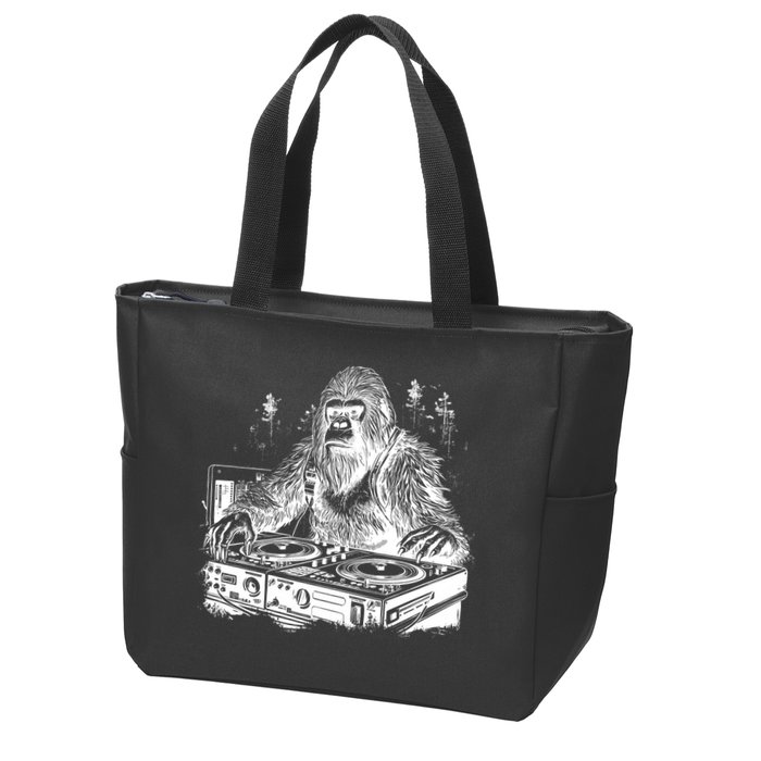 Realistic DJ Bigfoot Zip Tote Bag