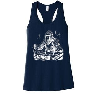 Realistic DJ Bigfoot Women's Racerback Tank