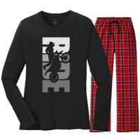 Ride: Dirt Bike Motocross Motorbike Mx Offroad Life Passion Women's Long Sleeve Flannel Pajama Set 