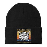 Rolling Dice Builds Character Funny Rpg Tabletop Gamer Knit Cap Winter Beanie