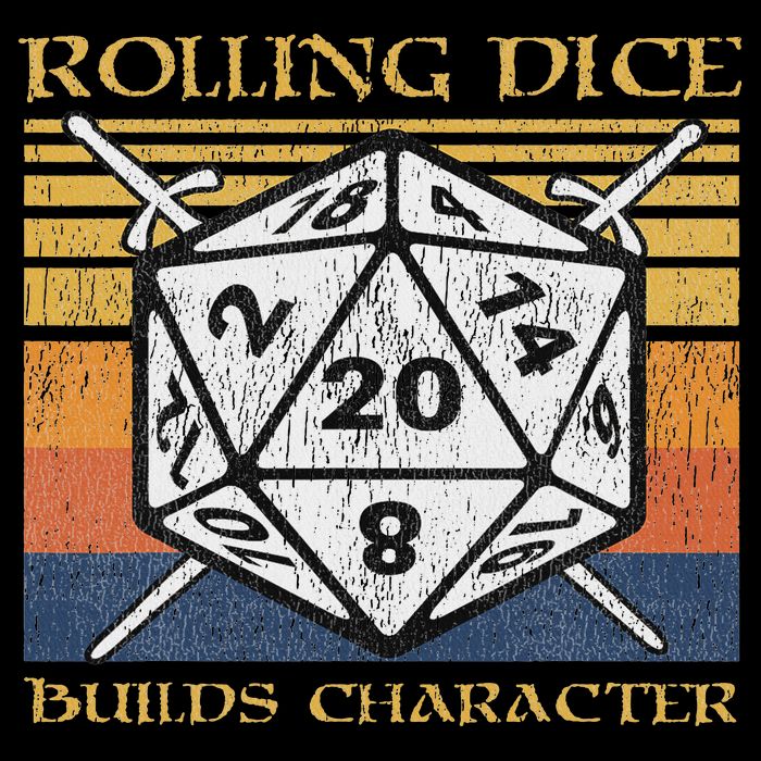 Rolling Dice Builds Character Funny Rpg Tabletop Gamer Poster