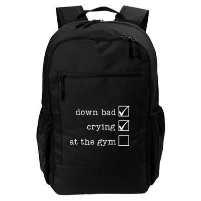 Retro Down Bad Crying At The Gym Funny Workout Gym Meaningful Gift Daily Commute Backpack