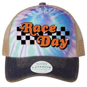 Race Day Checkered Flag Racing Driver Cheer Mama Legacy Tie Dye Trucker Hat