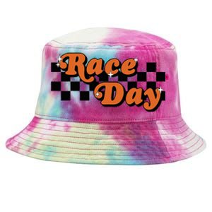 Race Day Checkered Flag Racing Driver Cheer Mama Tie-Dyed Bucket Hat