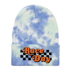 Race Day Checkered Flag Racing Driver Cheer Mama Tie Dye 12in Knit Beanie