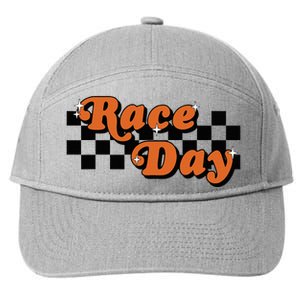 Race Day Checkered Flag Racing Driver Cheer Mama 7-Panel Snapback Hat