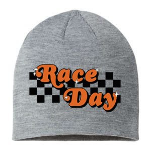 Race Day Checkered Flag Racing Driver Cheer Mama Sustainable Beanie