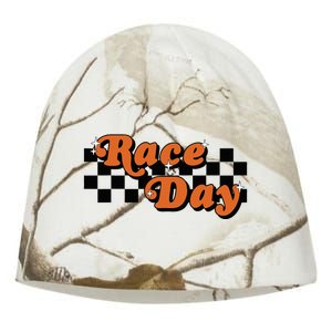 Race Day Checkered Flag Racing Driver Cheer Mama Kati - Camo Knit Beanie