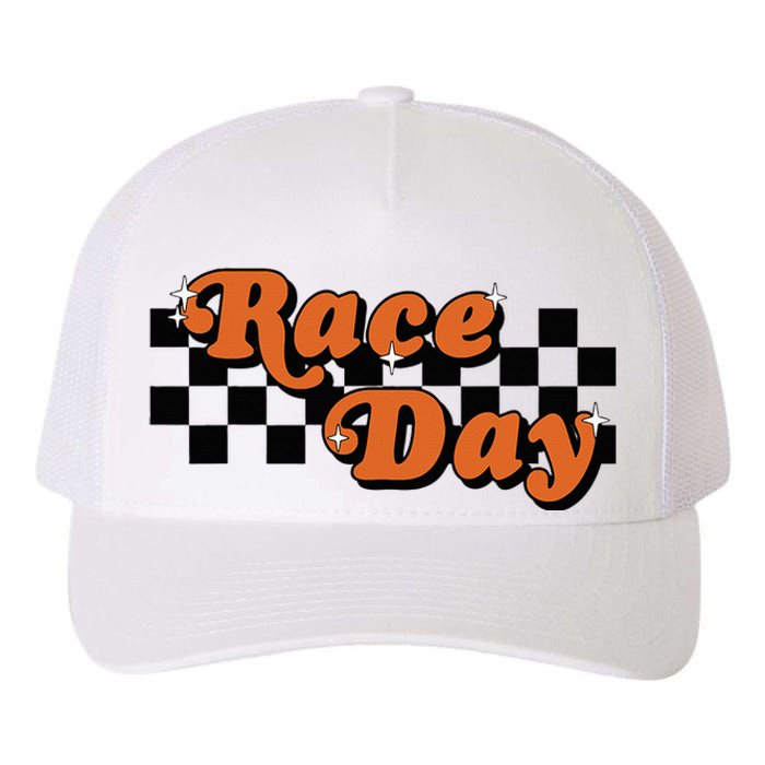 Race Day Checkered Flag Racing Driver Cheer Mama Yupoong Adult 5-Panel Trucker Hat