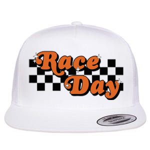 Race Day Checkered Flag Racing Driver Cheer Mama Flat Bill Trucker Hat