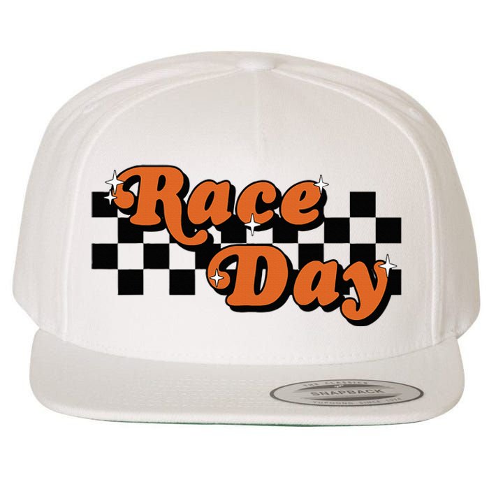 Race Day Checkered Flag Racing Driver Cheer Mama Wool Snapback Cap