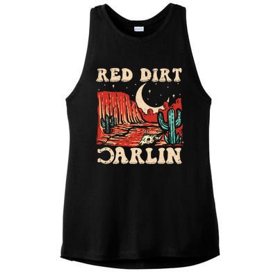 Red Dirt Country Music Western Theme Ladies PosiCharge Tri-Blend Wicking Tank