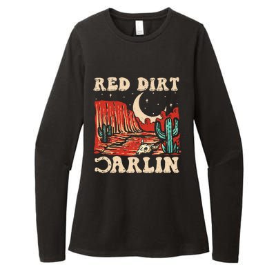 Red Dirt Country Music Western Theme Womens CVC Long Sleeve Shirt