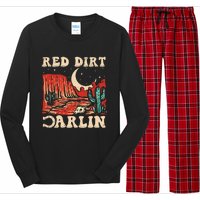 Red Dirt Country Music Western Theme Long Sleeve Pajama Set