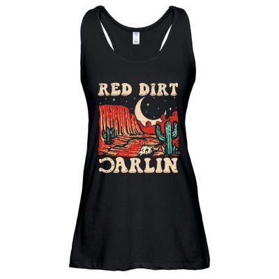 Red Dirt Country Music Western Theme Ladies Essential Flowy Tank