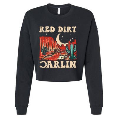 Red Dirt Country Music Western Theme Cropped Pullover Crew