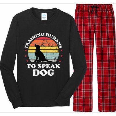 Retro Dog Commands Obedience Training Funny Dog Trainer Long Sleeve Pajama Set