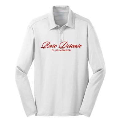 Rare Disease Club Member Script Silk Touch Performance Long Sleeve Polo