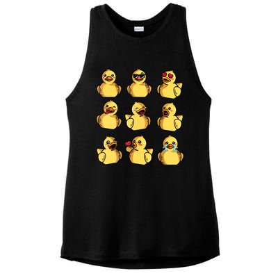 Rubber Ducky Cool Duck Bath Toy Ladies PosiCharge Tri-Blend Wicking Tank