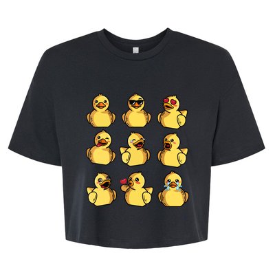 Rubber Ducky Cool Duck Bath Toy Bella+Canvas Jersey Crop Tee