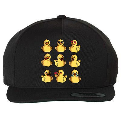 Rubber Ducky Cool Duck Bath Toy Wool Snapback Cap