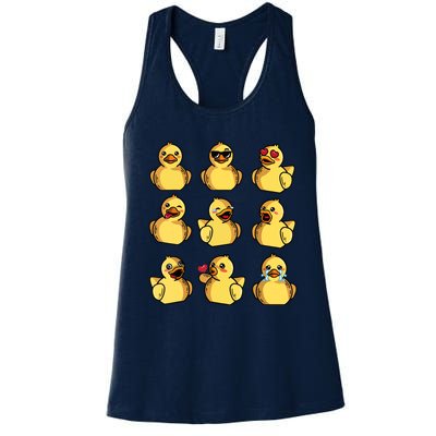 Rubber Ducky Cool Duck Bath Toy Women's Racerback Tank