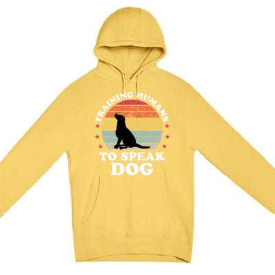 Retro Dog Comds Obedience Training Funny Dog Trainer Gift Premium Pullover Hoodie