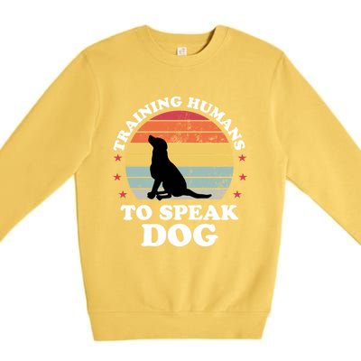 Retro Dog Comds Obedience Training Funny Dog Trainer Gift Premium Crewneck Sweatshirt