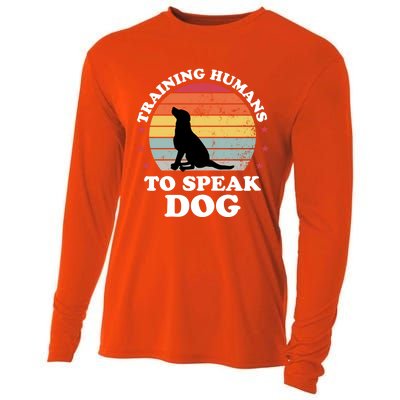 Retro Dog Comds Obedience Training Funny Dog Trainer Gift Cooling Performance Long Sleeve Crew