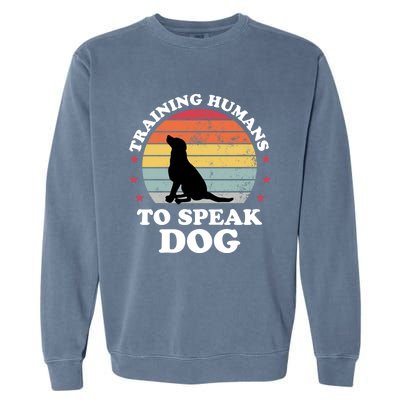 Retro Dog Comds Obedience Training Funny Dog Trainer Gift Garment-Dyed Sweatshirt