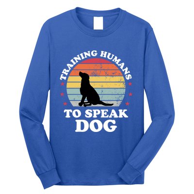 Retro Dog Comds Obedience Training Funny Dog Trainer Gift Long Sleeve Shirt