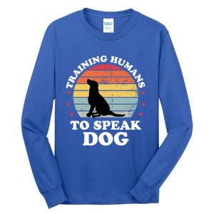 Retro Dog Comds Obedience Training Funny Dog Trainer Gift Tall Long Sleeve T-Shirt