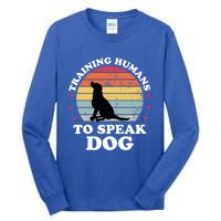 Retro Dog Comds Obedience Training Funny Dog Trainer Gift Tall Long Sleeve T-Shirt