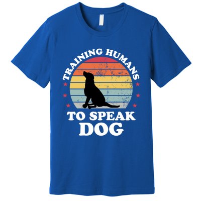 Retro Dog Comds Obedience Training Funny Dog Trainer Gift Premium T-Shirt