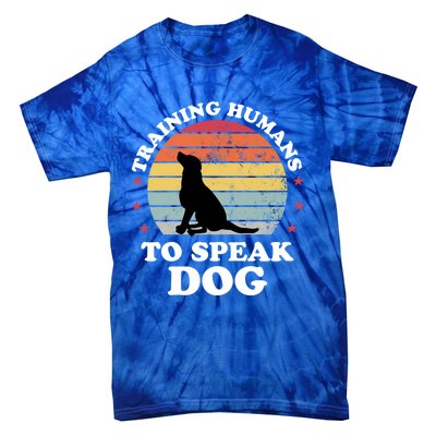 Retro Dog Comds Obedience Training Funny Dog Trainer Gift Tie-Dye T-Shirt