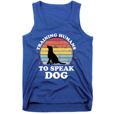 Retro Dog Comds Obedience Training Funny Dog Trainer Gift Tank Top