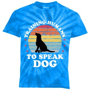 Retro Dog Comds Obedience Training Funny Dog Trainer Gift Kids Tie-Dye T-Shirt