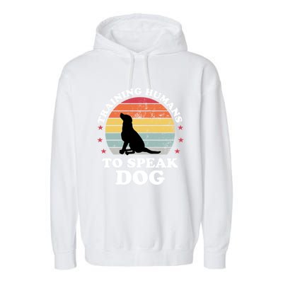 Retro Dog Comds Obedience Training Funny Dog Trainer Gift Garment-Dyed Fleece Hoodie