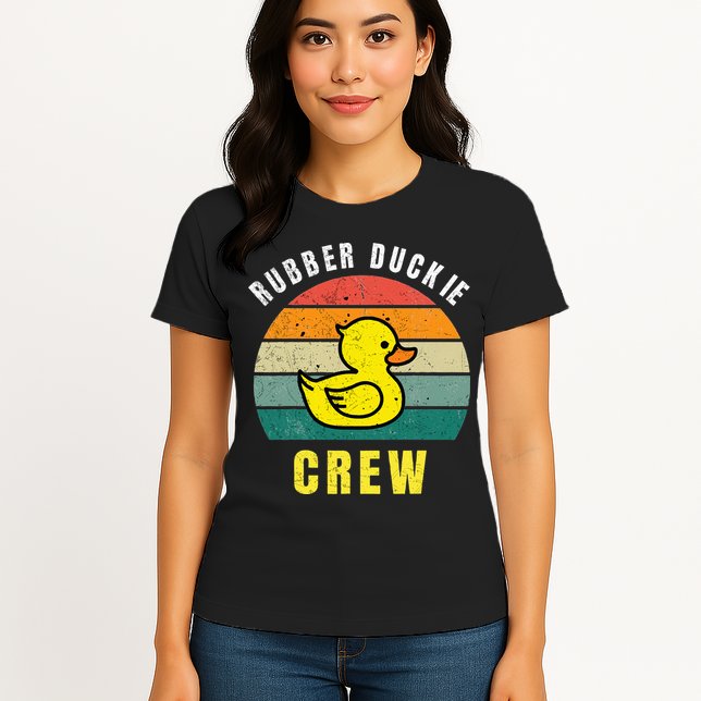 Rubber Duckie Crew Funny Rubber Duck Womens T-Shirt