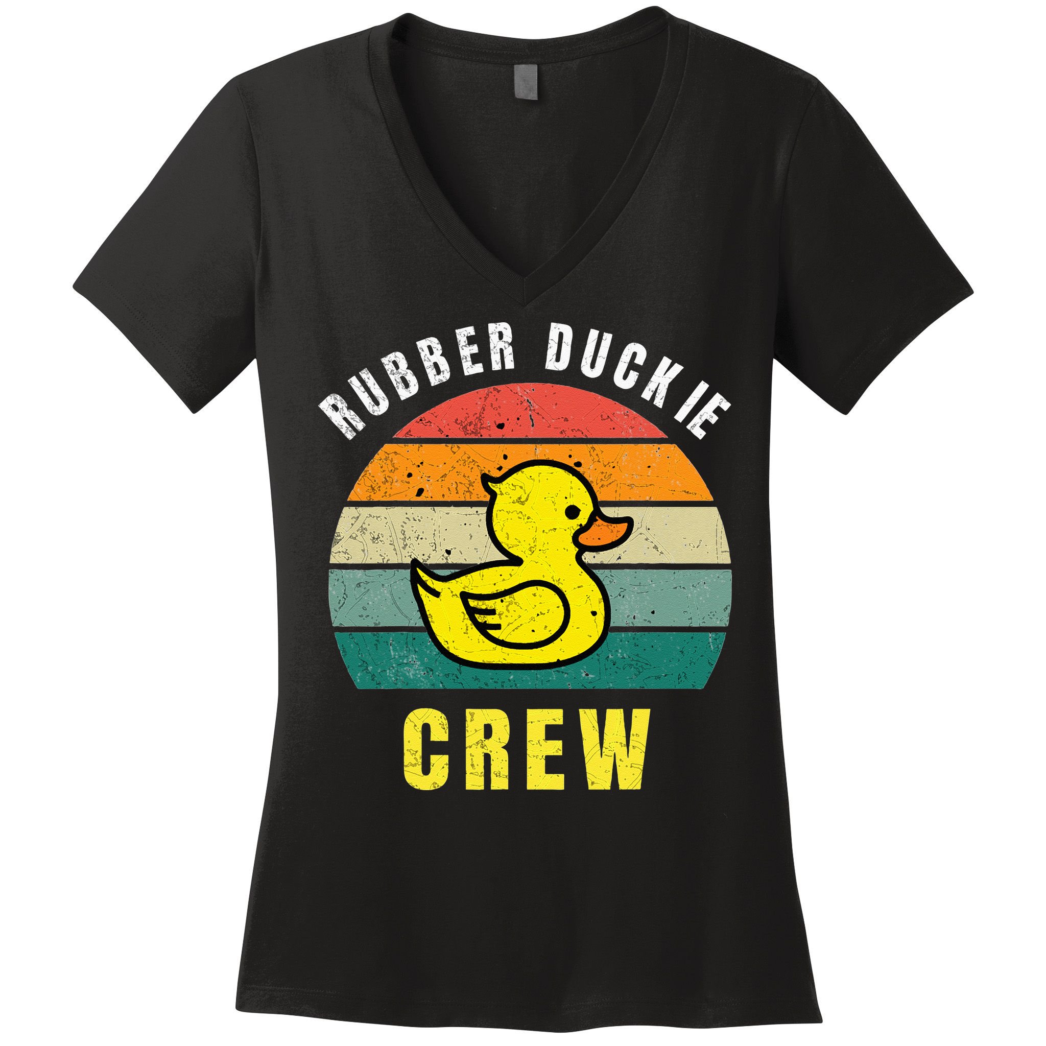 Rubber Duckie Crew Funny Rubber Duck Women's V-Neck T-Shirt