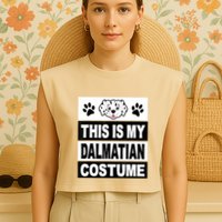 Retro Dalmatian Costume Halloween Easy Lazy Diy Garment-Dyed Women's Muscle Tee
