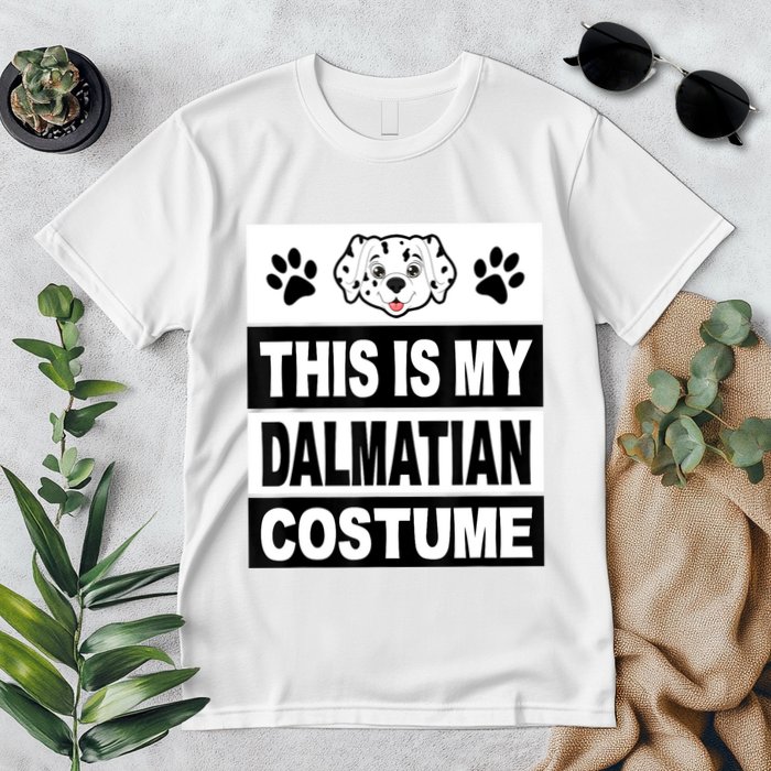 Retro Dalmatian Costume Halloween Easy Lazy Diy Premium T-Shirt